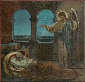 Валериан Отмар. "Сон Иосифа перед бегством в Египет", эскиз мозаики. 