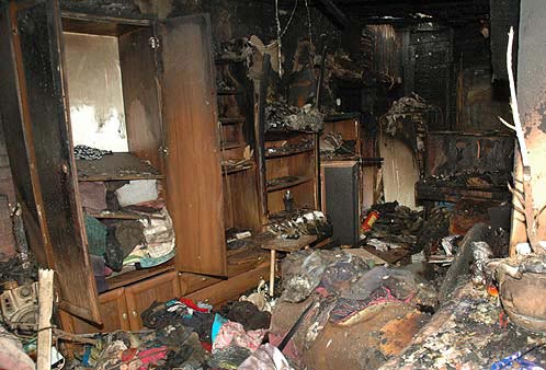 После пожара в доме Симушиных