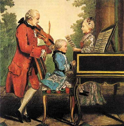 Кармонтель. Леопольд Моцарт с сыном и дочерью в ноябре 1763 